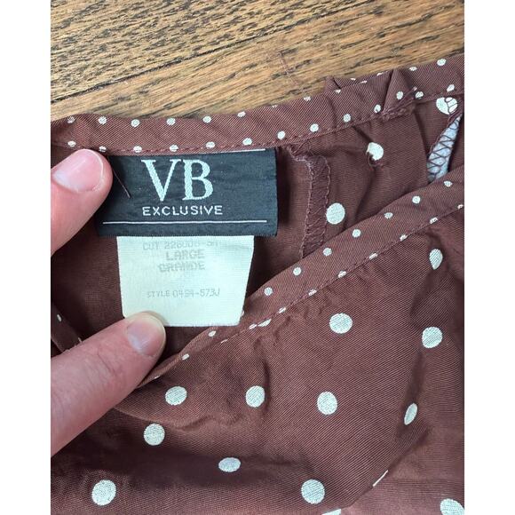 VTG VB Exclusive Brown Polka Dot Two-Piece Set Size Large - Picture 11 of 11